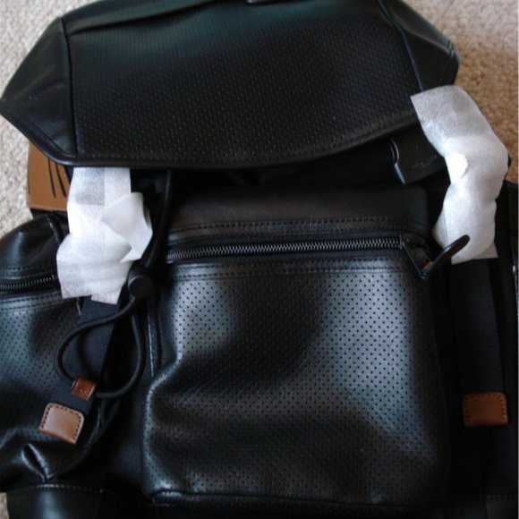 NEW COACH F56543 GUNMETAL BLACK LEATHER TREK BACKPACK + BONUS PENS-$600+VALUE! - Picture 10 of 13